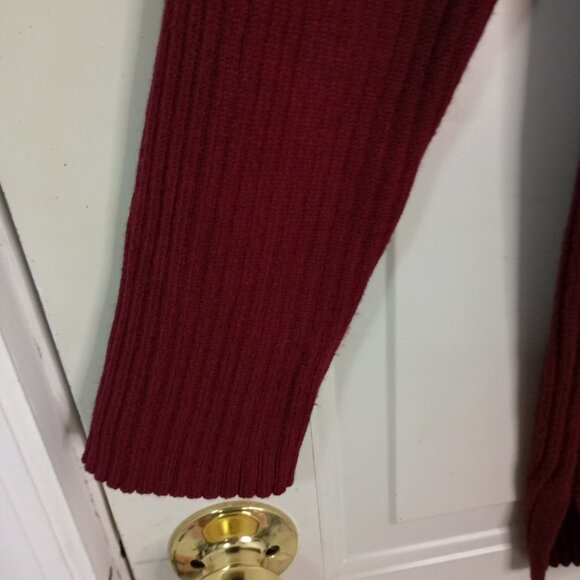 Lillusory Womens Ribbed Turtleneck Sweater Tunic M Burgundy - Picture 6 of 10